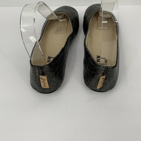 FS/NY Sloop ballet flats croc embossed leather taupe shoe Italy slip-on new 8 - Picture 5 of 6